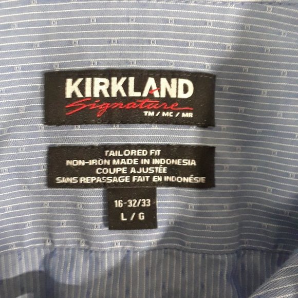 Kirkland Signature Men's Blue Dress Shirt Size Large - Picture 3 of 4